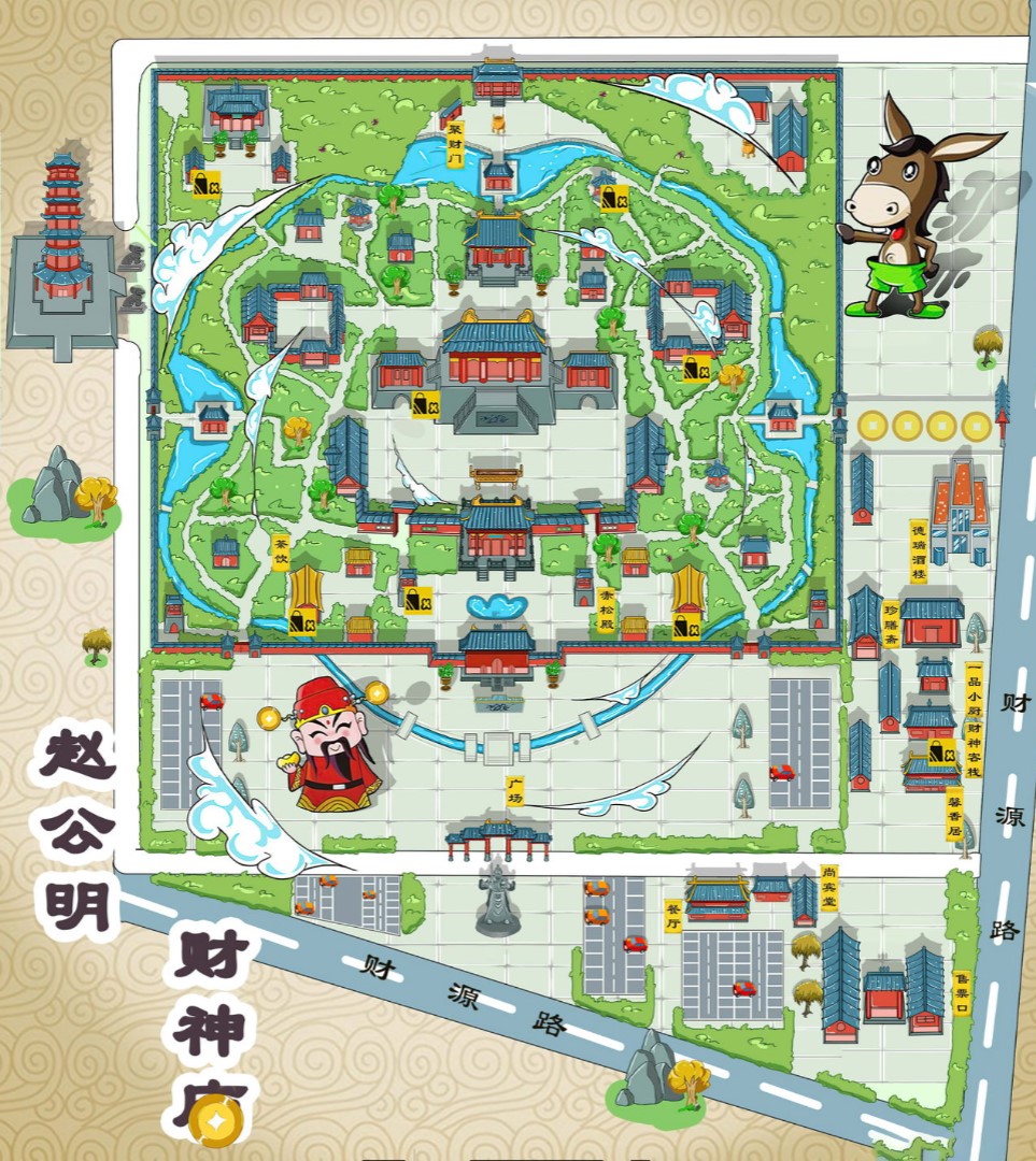 宾县寺庙类手绘地图